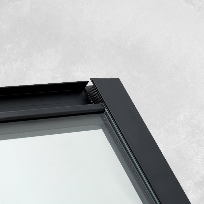 Shower Stall Black Semi-Frameless No-Angle Clear Corner Shower Stall Clearhalo 'Bathroom Remodel & Bathroom Fixtures' 'Home Improvement' 'home_improvement' 'home_improvement_shower_stalls_enclosures' 'Shower Stalls & Enclosures' 'shower_stalls_enclosures' 'Showers & Bathtubs' 6578275