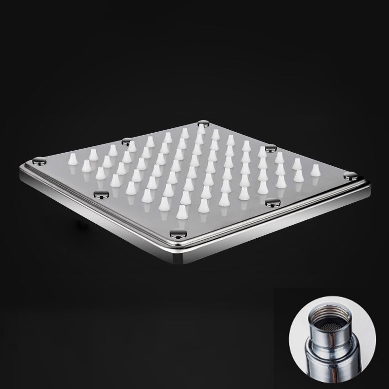 Contemporary Shower Head Combo Dual Shower Head Stainless Steel Wall-Mount Shower Head 5"L x 5"W Square Top Spray Clearhalo 'Bathroom Remodel & Bathroom Fixtures' 'Home Improvement' 'home_improvement' 'home_improvement_shower_heads' 'Shower Heads' 'shower_heads' 'Showers & Bathtubs Plumbing' 'Showers & Bathtubs' 6578306