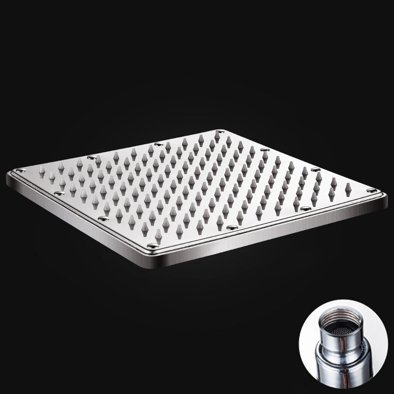 Contemporary Shower Head Combo Dual Shower Head Stainless Steel Wall-Mount Shower Head Square Top Spray Clearhalo 'Bathroom Remodel & Bathroom Fixtures' 'Home Improvement' 'home_improvement' 'home_improvement_shower_heads' 'Shower Heads' 'shower_heads' 'Showers & Bathtubs Plumbing' 'Showers & Bathtubs' 6578310