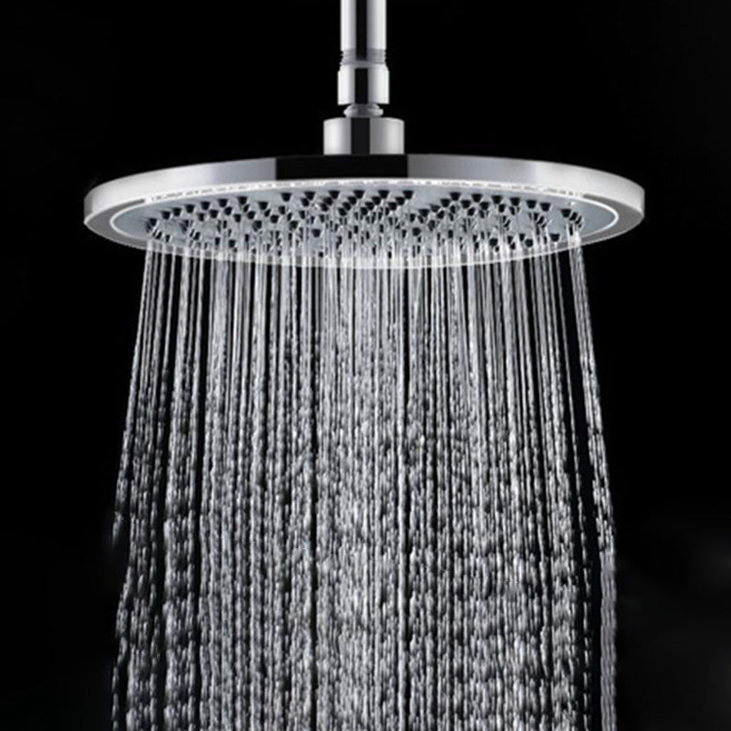 Contemporary Shower Combo Fixed Shower Head Stainless Steel Wall-Mount Round Shower Head Clearhalo 'Bathroom Remodel & Bathroom Fixtures' 'Home Improvement' 'home_improvement' 'home_improvement_shower_heads' 'Shower Heads' 'shower_heads' 'Showers & Bathtubs Plumbing' 'Showers & Bathtubs' 6578341