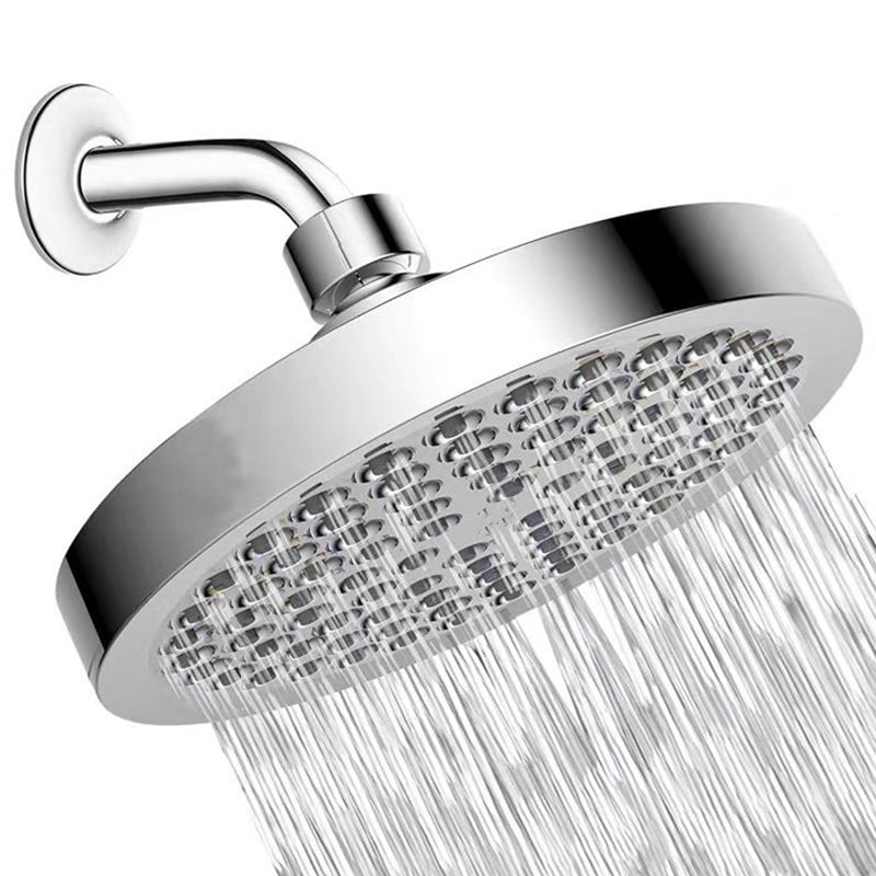Contemporary Shower Combo Fixed Shower Head Stainless Steel Wall-Mount Round Shower Head Clearhalo 'Bathroom Remodel & Bathroom Fixtures' 'Home Improvement' 'home_improvement' 'home_improvement_shower_heads' 'Shower Heads' 'shower_heads' 'Showers & Bathtubs Plumbing' 'Showers & Bathtubs' 6578342