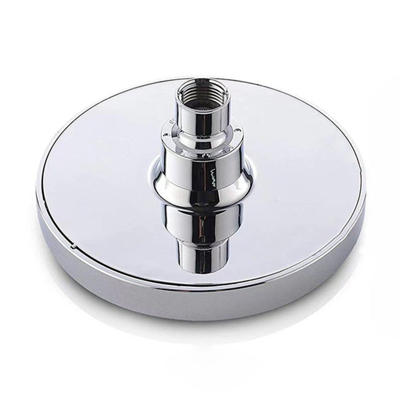 Contemporary Shower Combo Fixed Shower Head Stainless Steel Wall-Mount Round Shower Head Clearhalo 'Bathroom Remodel & Bathroom Fixtures' 'Home Improvement' 'home_improvement' 'home_improvement_shower_heads' 'Shower Heads' 'shower_heads' 'Showers & Bathtubs Plumbing' 'Showers & Bathtubs' 6578344