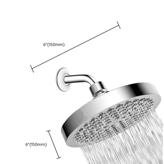 Contemporary Shower Combo Fixed Shower Head Stainless Steel Wall-Mount Round Shower Head Clearhalo 'Bathroom Remodel & Bathroom Fixtures' 'Home Improvement' 'home_improvement' 'home_improvement_shower_heads' 'Shower Heads' 'shower_heads' 'Showers & Bathtubs Plumbing' 'Showers & Bathtubs' 6578350