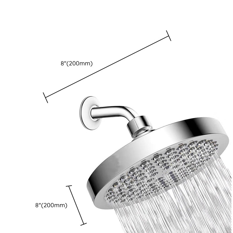 Contemporary Shower Combo Fixed Shower Head Stainless Steel Wall-Mount Round Shower Head Clearhalo 'Bathroom Remodel & Bathroom Fixtures' 'Home Improvement' 'home_improvement' 'home_improvement_shower_heads' 'Shower Heads' 'shower_heads' 'Showers & Bathtubs Plumbing' 'Showers & Bathtubs' 6578351