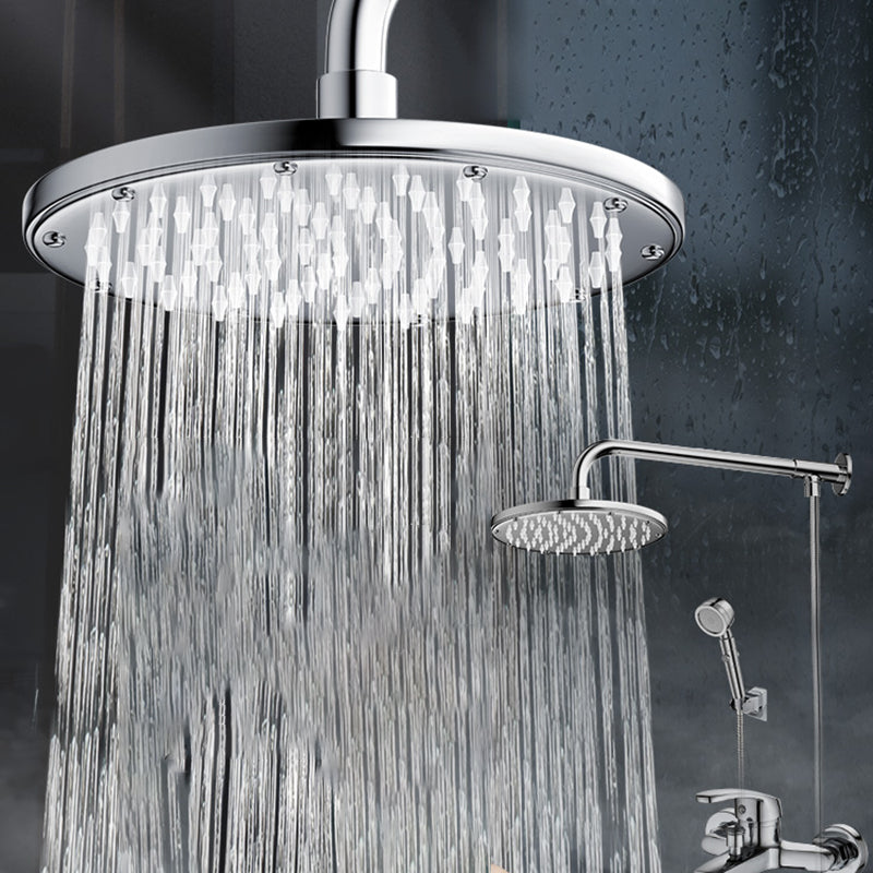 Contemporary Shower Head Combo Polished Stainless Steel Ceiling Mounted Shower Head Clearhalo 'Bathroom Remodel & Bathroom Fixtures' 'Home Improvement' 'home_improvement' 'home_improvement_shower_heads' 'Shower Heads' 'shower_heads' 'Showers & Bathtubs Plumbing' 'Showers & Bathtubs' 6578352