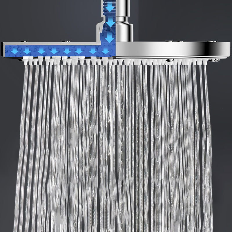 Contemporary Shower Head Combo Polished Stainless Steel Ceiling Mounted Shower Head Clearhalo 'Bathroom Remodel & Bathroom Fixtures' 'Home Improvement' 'home_improvement' 'home_improvement_shower_heads' 'Shower Heads' 'shower_heads' 'Showers & Bathtubs Plumbing' 'Showers & Bathtubs' 6578355