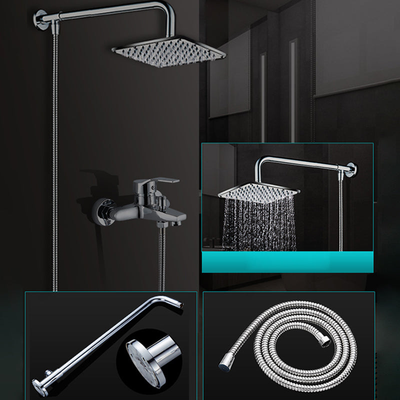 Contemporary Shower Head Combo Polished Stainless Steel Ceiling Mounted Shower Head Clearhalo 'Bathroom Remodel & Bathroom Fixtures' 'Home Improvement' 'home_improvement' 'home_improvement_shower_heads' 'Shower Heads' 'shower_heads' 'Showers & Bathtubs Plumbing' 'Showers & Bathtubs' 6578356