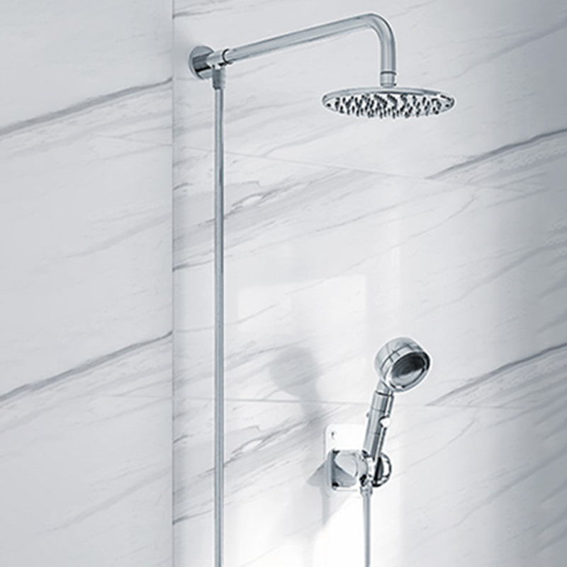 Contemporary Shower Head Combo Polished Stainless Steel Ceiling Mounted Shower Head Clearhalo 'Bathroom Remodel & Bathroom Fixtures' 'Home Improvement' 'home_improvement' 'home_improvement_shower_heads' 'Shower Heads' 'shower_heads' 'Showers & Bathtubs Plumbing' 'Showers & Bathtubs' 6578358