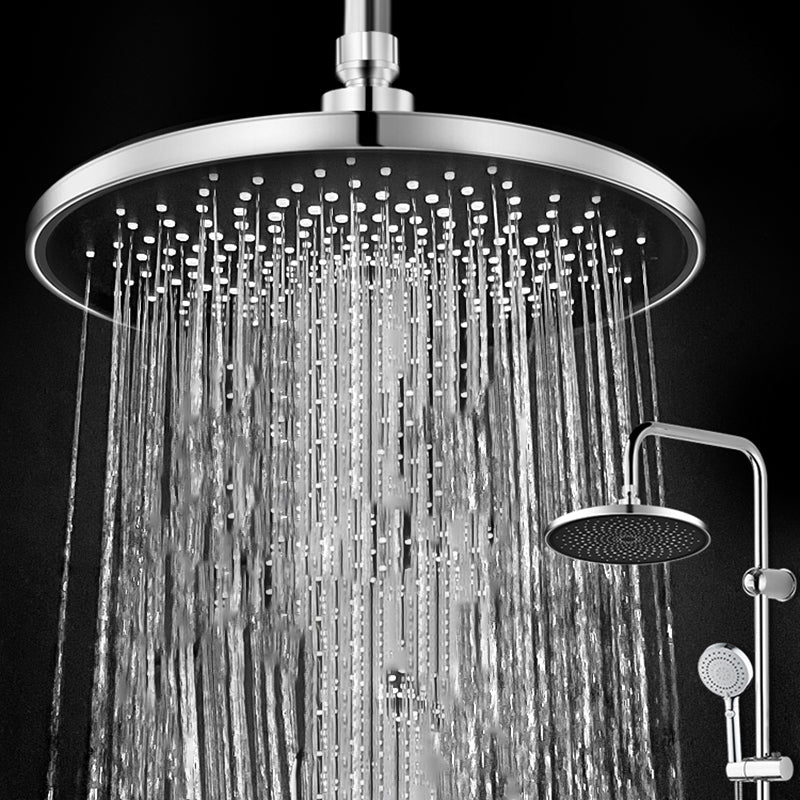 Contemporary Shower Head Combo Rain Fall Chrome Wall-Mount Shower Head Clearhalo 'Bathroom Remodel & Bathroom Fixtures' 'Home Improvement' 'home_improvement' 'home_improvement_shower_heads' 'Shower Heads' 'shower_heads' 'Showers & Bathtubs Plumbing' 'Showers & Bathtubs' 6578389