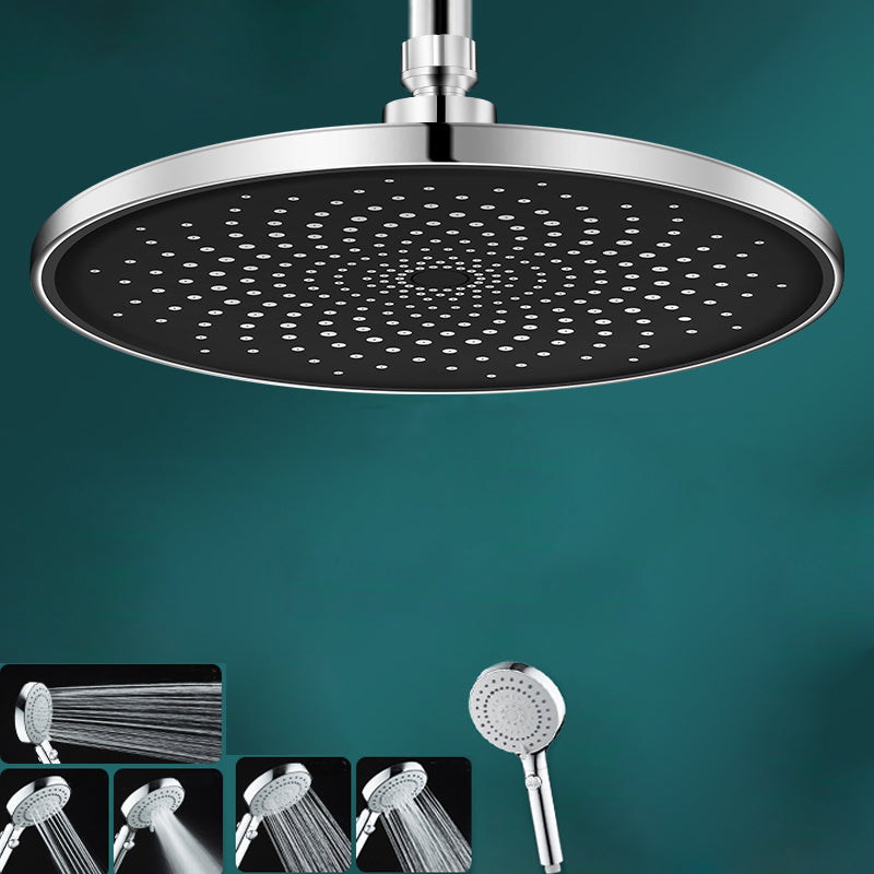 Contemporary Shower Head Combo Rain Fall Chrome Wall-Mount Shower Head Silver Top Spray & Shower Clearhalo 'Bathroom Remodel & Bathroom Fixtures' 'Home Improvement' 'home_improvement' 'home_improvement_shower_heads' 'Shower Heads' 'shower_heads' 'Showers & Bathtubs Plumbing' 'Showers & Bathtubs' 6578393