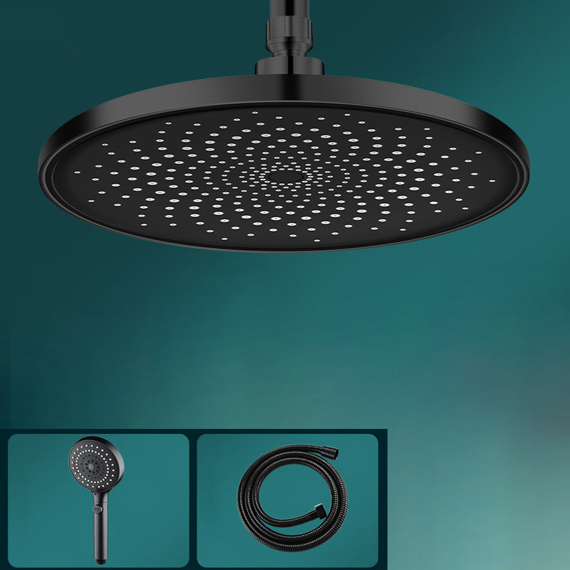 Contemporary Shower Head Combo Rain Fall Chrome Wall-Mount Shower Head Black Large Shower Head & Hand Shower & Hose Clearhalo 'Bathroom Remodel & Bathroom Fixtures' 'Home Improvement' 'home_improvement' 'home_improvement_shower_heads' 'Shower Heads' 'shower_heads' 'Showers & Bathtubs Plumbing' 'Showers & Bathtubs' 6578399