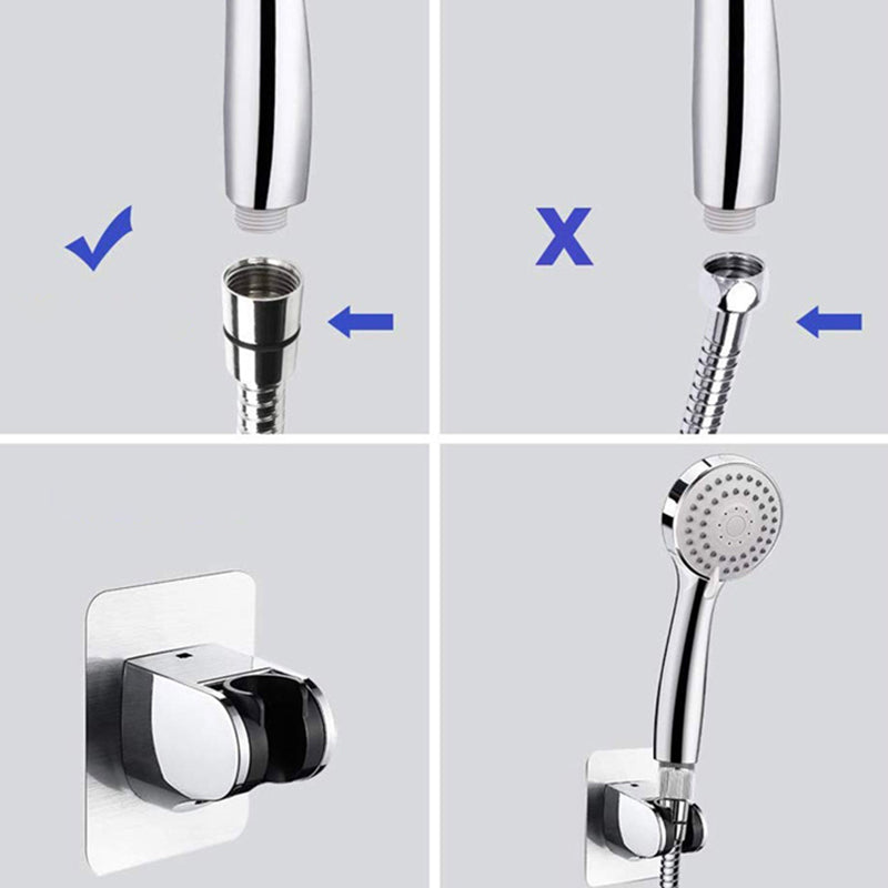 Contemporary Shower Combo Dual Shower Head Chrome Wall-Mount Round Shower Head Clearhalo 'Bathroom Remodel & Bathroom Fixtures' 'Home Improvement' 'home_improvement' 'home_improvement_shower_heads' 'Shower Heads' 'shower_heads' 'Showers & Bathtubs Plumbing' 'Showers & Bathtubs' 6578419