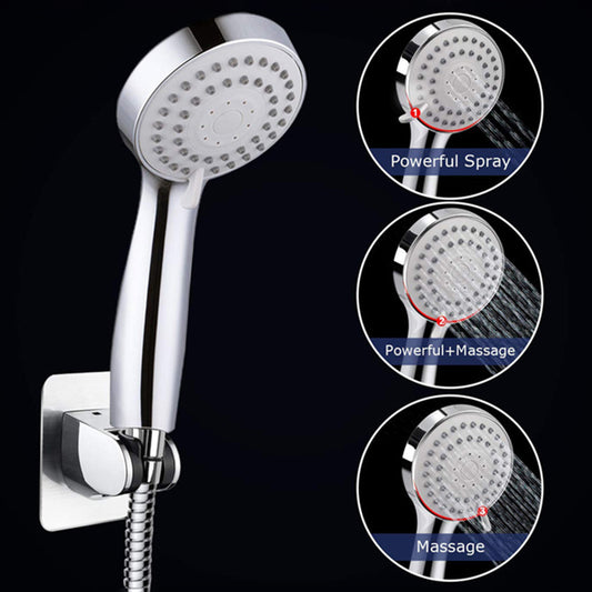 Contemporary Shower Combo Dual Shower Head Chrome Wall-Mount Round Shower Head Clearhalo 'Bathroom Remodel & Bathroom Fixtures' 'Home Improvement' 'home_improvement' 'home_improvement_shower_heads' 'Shower Heads' 'shower_heads' 'Showers & Bathtubs Plumbing' 'Showers & Bathtubs' 6578421