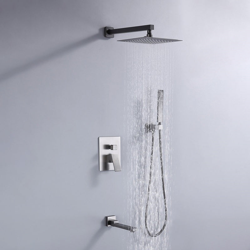Shower System Massage Jet Lever Handheld Shower Head Shower Combo Clearhalo 'Bathroom Remodel & Bathroom Fixtures' 'Home Improvement' 'home_improvement' 'home_improvement_shower_faucets' 'Shower Faucets & Systems' 'shower_faucets' 'Showers & Bathtubs Plumbing' 'Showers & Bathtubs' 6578425