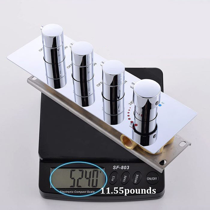 Shower System Ceiling Mounted Massage Jets Square Rain Shower Head Shower Trim Clearhalo 'Bathroom Remodel & Bathroom Fixtures' 'Home Improvement' 'home_improvement' 'home_improvement_shower_faucets' 'Shower Faucets & Systems' 'shower_faucets' 'Showers & Bathtubs Plumbing' 'Showers & Bathtubs' 6578461