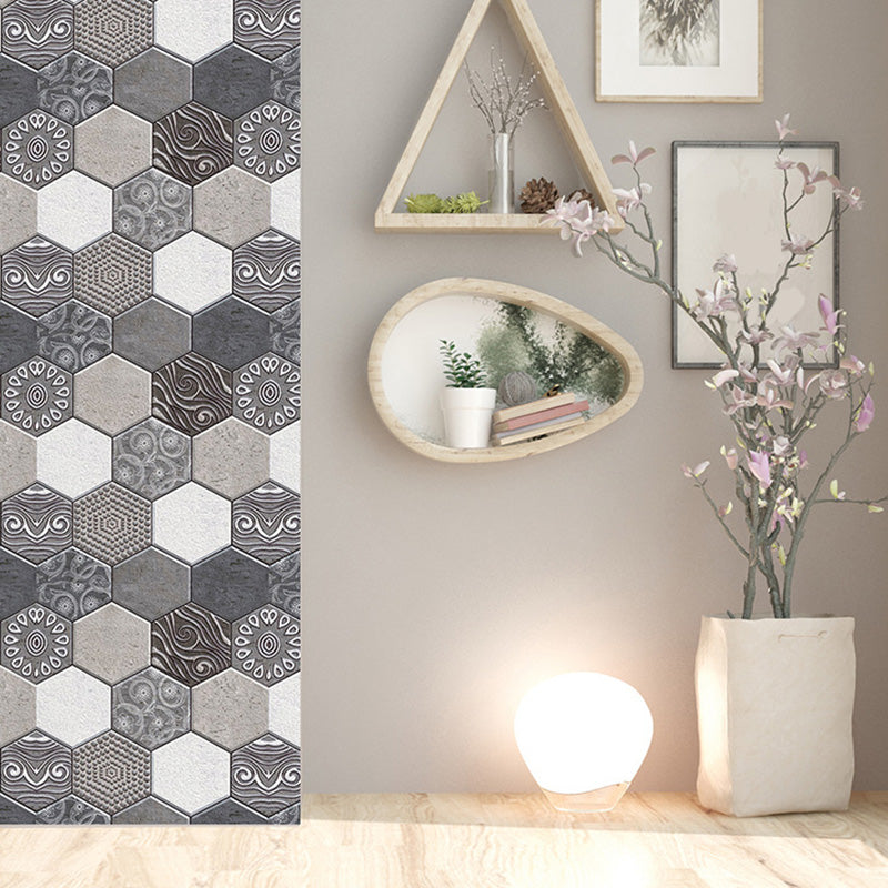 Tile-Peel & Stick Hexagonal Waterproof Plastic Tile-Peel & Stick for Shower 2-Pack Clearhalo 'Flooring 'Home Improvement' 'home_improvement' 'home_improvement_peel_stick_blacksplash' 'Peel & Stick Backsplash Tile' 'peel_stick_blacksplash' 'Walls & Ceilings' Walls and Ceiling' 6578481