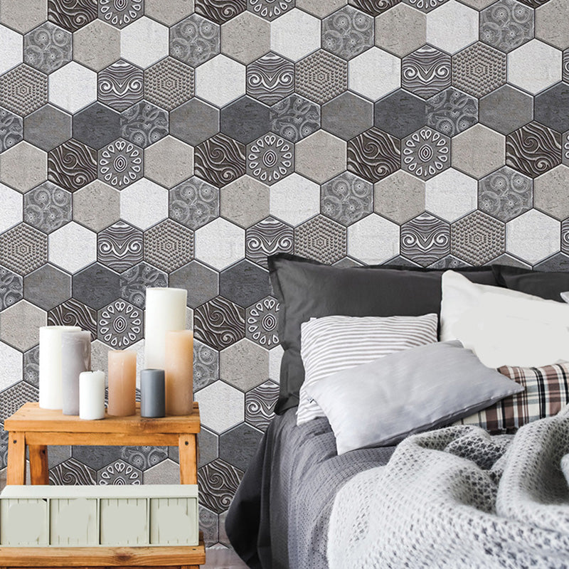 Tile-Peel & Stick Hexagonal Waterproof Plastic Tile-Peel & Stick for Shower 2-Pack Clearhalo 'Flooring 'Home Improvement' 'home_improvement' 'home_improvement_peel_stick_blacksplash' 'Peel & Stick Backsplash Tile' 'peel_stick_blacksplash' 'Walls & Ceilings' Walls and Ceiling' 6578483