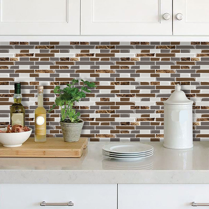 PVC Peel & Stick Tile Subway Rectangle Stain Resistant Peel & Stick Tile for Kitchen Clearhalo 'Flooring 'Home Improvement' 'home_improvement' 'home_improvement_peel_stick_blacksplash' 'Peel & Stick Backsplash Tile' 'peel_stick_blacksplash' 'Walls & Ceilings' Walls and Ceiling' 6578490