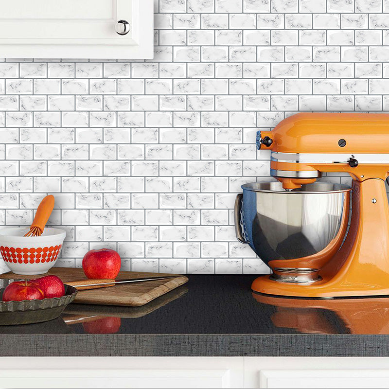 Peel and Stick Tiles Rectangle Stain Resistant PVC Subway Peel and Stick Tiles for Kitchen Ivory 10-Piece Set Clearhalo 'Flooring 'Home Improvement' 'home_improvement' 'home_improvement_peel_stick_blacksplash' 'Peel & Stick Backsplash Tile' 'peel_stick_blacksplash' 'Walls & Ceilings' Walls and Ceiling' 6578509