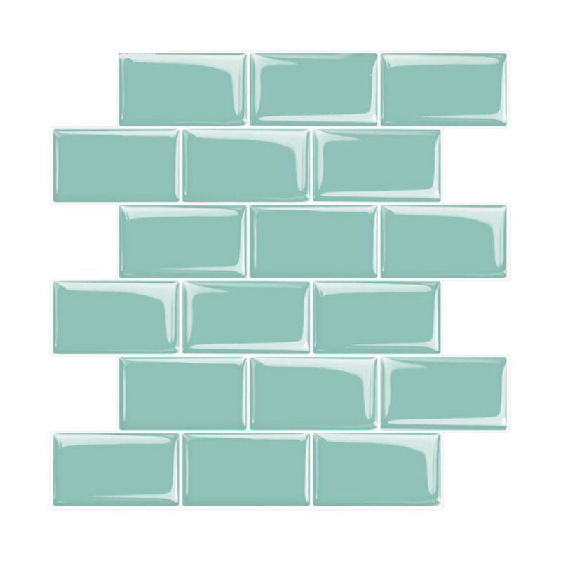 Peel and Stick Tiles Rectangle Stain Resistant PVC Subway Peel and Stick Tiles for Kitchen Green Clearhalo 'Flooring 'Home Improvement' 'home_improvement' 'home_improvement_peel_stick_blacksplash' 'Peel & Stick Backsplash Tile' 'peel_stick_blacksplash' 'Walls & Ceilings' Walls and Ceiling' 6578514