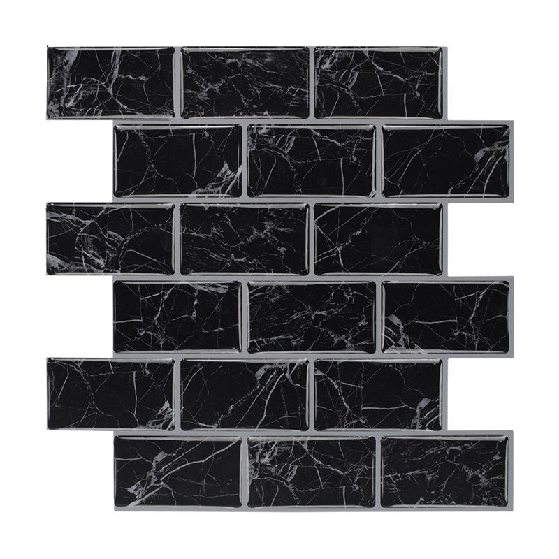 Peel and Stick Tiles Rectangle Stain Resistant PVC Subway Peel and Stick Tiles for Kitchen Black Clearhalo 'Flooring 'Home Improvement' 'home_improvement' 'home_improvement_peel_stick_blacksplash' 'Peel & Stick Backsplash Tile' 'peel_stick_blacksplash' 'Walls & Ceilings' Walls and Ceiling' 6578517