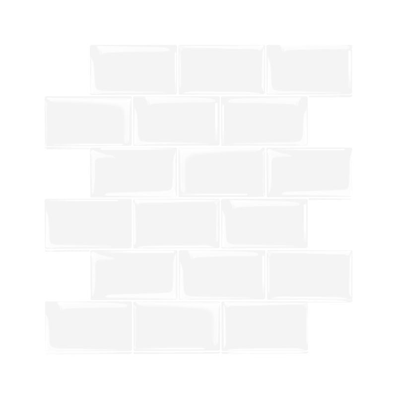 Peel and Stick Tiles Rectangle Stain Resistant PVC Subway Peel and Stick Tiles for Kitchen White Clearhalo 'Flooring 'Home Improvement' 'home_improvement' 'home_improvement_peel_stick_blacksplash' 'Peel & Stick Backsplash Tile' 'peel_stick_blacksplash' 'Walls & Ceilings' Walls and Ceiling' 6578520