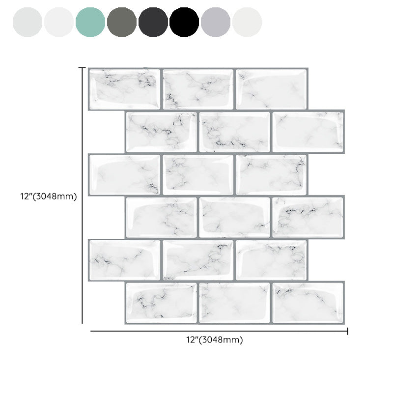 Peel and Stick Tiles Rectangle Stain Resistant PVC Subway Peel and Stick Tiles for Kitchen Clearhalo 'Flooring 'Home Improvement' 'home_improvement' 'home_improvement_peel_stick_blacksplash' 'Peel & Stick Backsplash Tile' 'peel_stick_blacksplash' 'Walls & Ceilings' Walls and Ceiling' 6578522