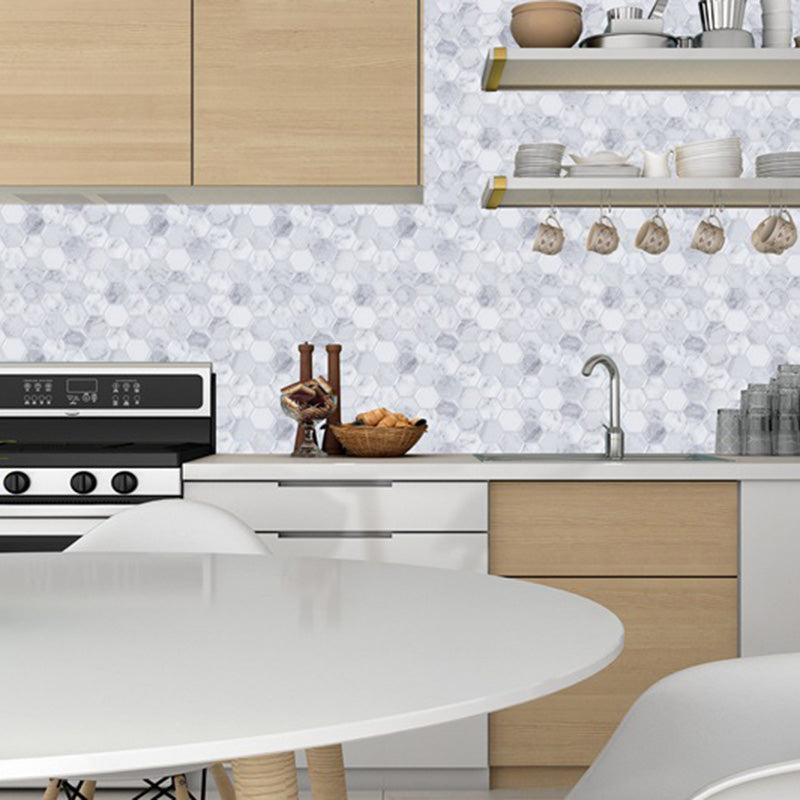 Peel and Stick Tile Waterproof Hexagonal Plastic Peel and Stick Tile for Shower Clearhalo 'Flooring 'Home Improvement' 'home_improvement' 'home_improvement_peel_stick_blacksplash' 'Peel & Stick Backsplash Tile' 'peel_stick_blacksplash' 'Walls & Ceilings' Walls and Ceiling' 6578525