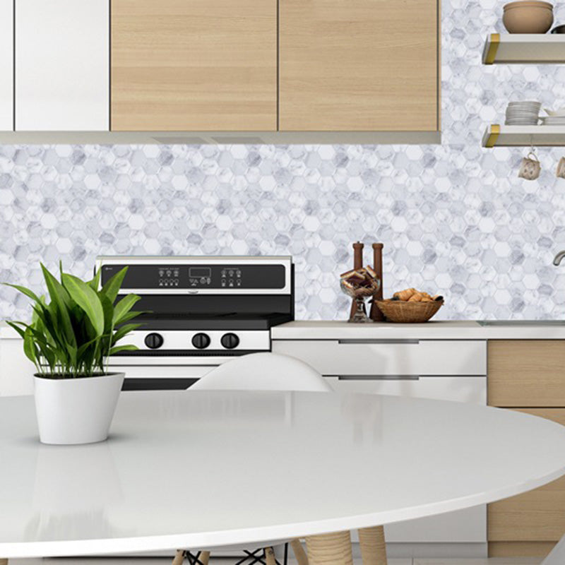 Peel and Stick Tile Waterproof Hexagonal Plastic Peel and Stick Tile for Shower Clearhalo 'Flooring 'Home Improvement' 'home_improvement' 'home_improvement_peel_stick_blacksplash' 'Peel & Stick Backsplash Tile' 'peel_stick_blacksplash' 'Walls & Ceilings' Walls and Ceiling' 6578526