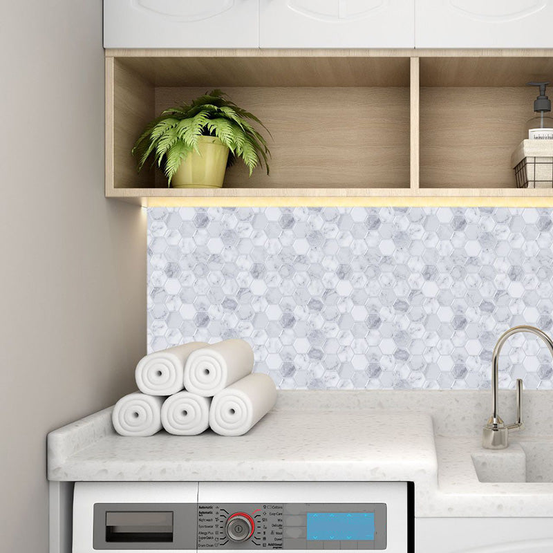 Peel and Stick Tile Waterproof Hexagonal Plastic Peel and Stick Tile for Shower Clearhalo 'Flooring 'Home Improvement' 'home_improvement' 'home_improvement_peel_stick_blacksplash' 'Peel & Stick Backsplash Tile' 'peel_stick_blacksplash' 'Walls & Ceilings' Walls and Ceiling' 6578528