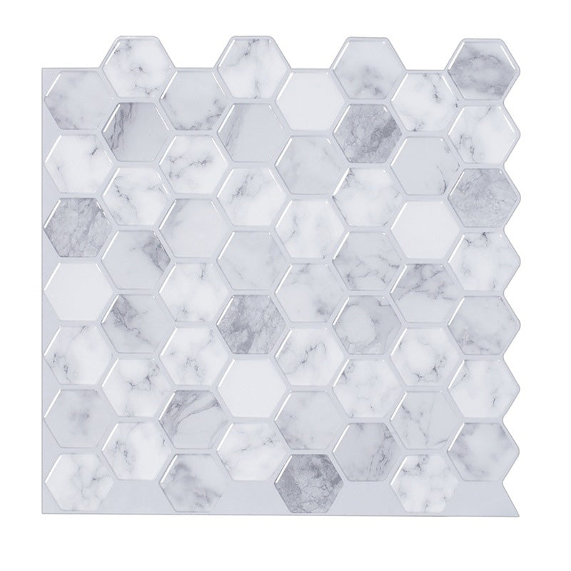 Peel and Stick Tile Waterproof Hexagonal Plastic Peel and Stick Tile for Shower Grey Clearhalo 'Flooring 'Home Improvement' 'home_improvement' 'home_improvement_peel_stick_blacksplash' 'Peel & Stick Backsplash Tile' 'peel_stick_blacksplash' 'Walls & Ceilings' Walls and Ceiling' 6578531