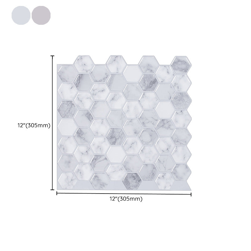 Peel and Stick Tile Waterproof Hexagonal Plastic Peel and Stick Tile for Shower Clearhalo 'Flooring 'Home Improvement' 'home_improvement' 'home_improvement_peel_stick_blacksplash' 'Peel & Stick Backsplash Tile' 'peel_stick_blacksplash' 'Walls & Ceilings' Walls and Ceiling' 6578532