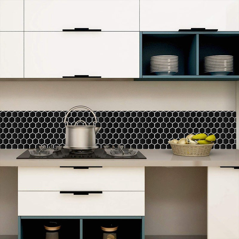 Hexagonal Peel & Stick Tile Stain Resistant Plastic Peel & Stick Tile for Shower Clearhalo 'Flooring 'Home Improvement' 'home_improvement' 'home_improvement_peel_stick_blacksplash' 'Peel & Stick Backsplash Tile' 'peel_stick_blacksplash' 'Walls & Ceilings' Walls and Ceiling' 6578540