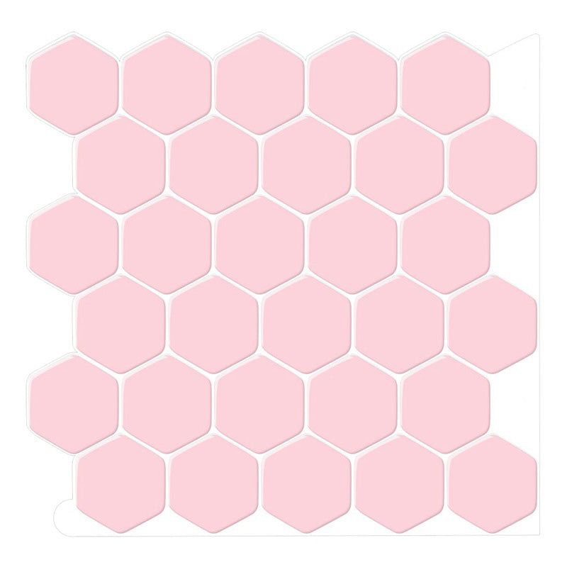 Peel and Stick Tiles Solid Color Hexagonal Scratch Resistant Peel and Stick Tiles Pink Clearhalo 'Flooring 'Home Improvement' 'home_improvement' 'home_improvement_peel_stick_blacksplash' 'Peel & Stick Backsplash Tile' 'peel_stick_blacksplash' 'Walls & Ceilings' Walls and Ceiling' 6578552