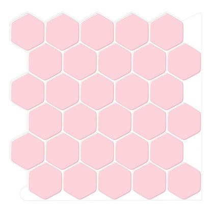 Peel and Stick Tiles Solid Color Hexagonal Scratch Resistant Peel and Stick Tiles Pink Clearhalo 'Flooring 'Home Improvement' 'home_improvement' 'home_improvement_peel_stick_blacksplash' 'Peel & Stick Backsplash Tile' 'peel_stick_blacksplash' 'Walls & Ceilings' Walls and Ceiling' 6578552