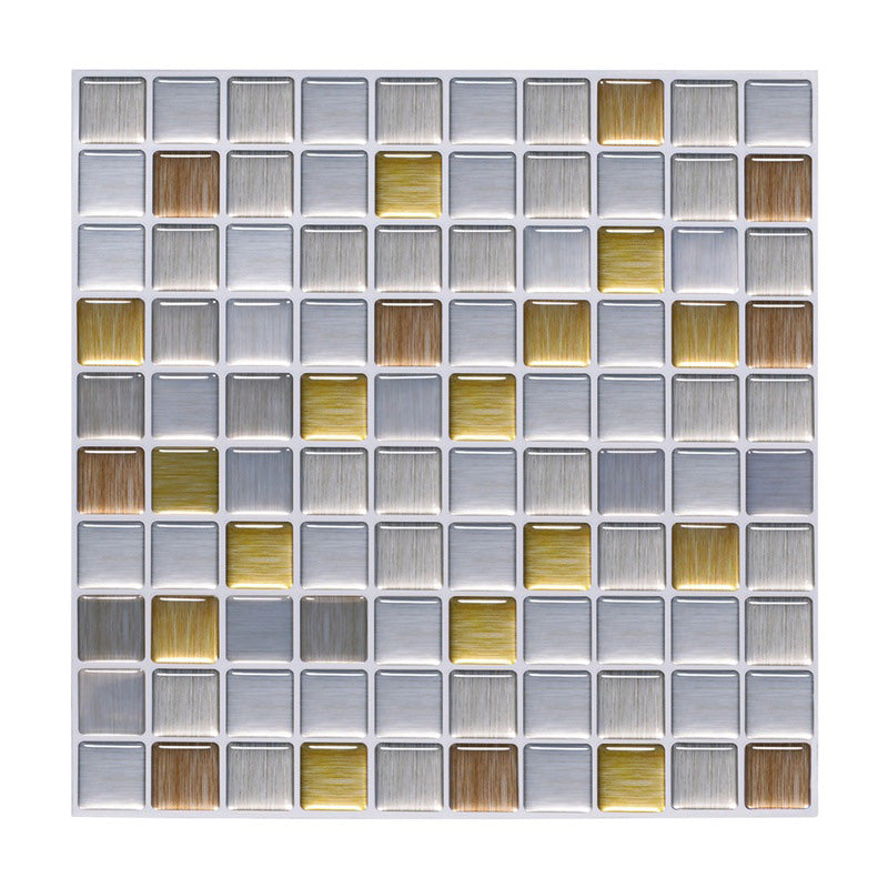 Peel and Stick Tile Mosaic Stain Resistant Square Peel and Stick Tile for Kitchen White Clearhalo 'Flooring 'Home Improvement' 'home_improvement' 'home_improvement_peel_stick_blacksplash' 'Peel & Stick Backsplash Tile' 'peel_stick_blacksplash' 'Walls & Ceilings' Walls and Ceiling' 6578559
