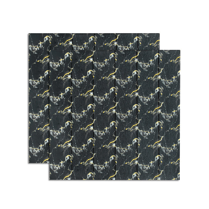 Modern Wood Paneling Smooth Wall Interior Wood Plank Set of 2 Black-Gold 0.2" Clearhalo 'Flooring 'Home Improvement' 'home_improvement' 'home_improvement_wall_paneling' 'Wall Paneling' 'wall_paneling' 'Walls & Ceilings' Walls and Ceiling' 6578663