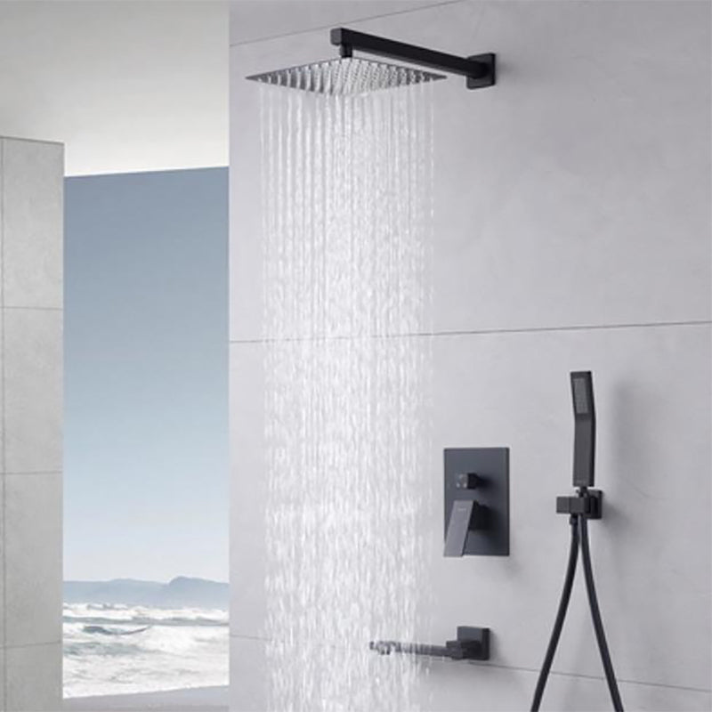 Shower Trim Square Massage Jet Rain Wall Mounted Shower System Black Wall Outlet 3 Clearhalo 'Bathroom Remodel & Bathroom Fixtures' 'Home Improvement' 'home_improvement' 'home_improvement_shower_faucets' 'Shower Faucets & Systems' 'shower_faucets' 'Showers & Bathtubs Plumbing' 'Showers & Bathtubs' 6581783
