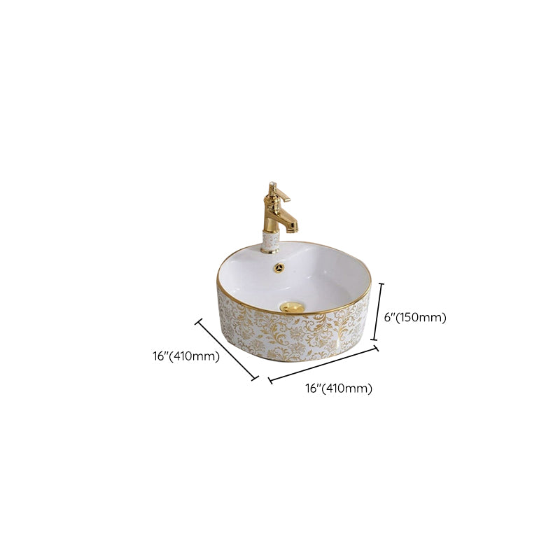 Traditional Vessel Lavatory Sink Oval-Shape Porcelain with Faucet Bathroom Sink Clearhalo 'Bathroom Remodel & Bathroom Fixtures' 'Bathroom Sinks & Faucet Components' 'Bathroom Sinks' 'bathroom_sink' 'Home Improvement' 'home_improvement' 'home_improvement_bathroom_sink' 6582601