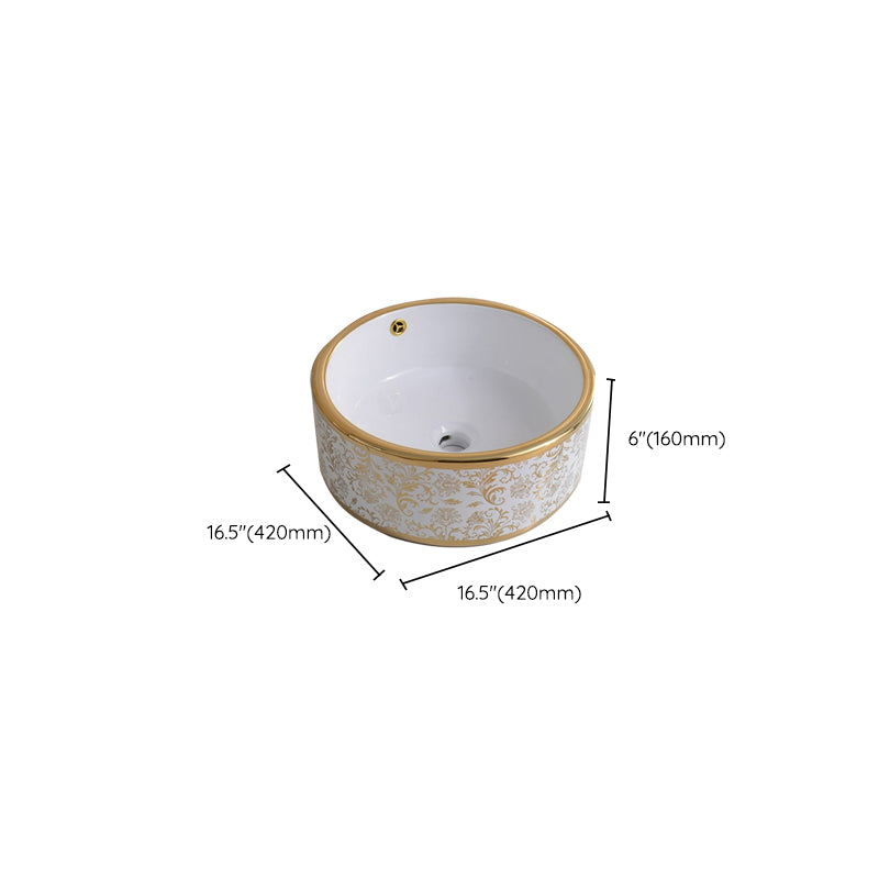 Traditional Vessel Lavatory Sink Oval-Shape Porcelain with Faucet Bathroom Sink Clearhalo 'Bathroom Remodel & Bathroom Fixtures' 'Bathroom Sinks & Faucet Components' 'Bathroom Sinks' 'bathroom_sink' 'Home Improvement' 'home_improvement' 'home_improvement_bathroom_sink' 6582604