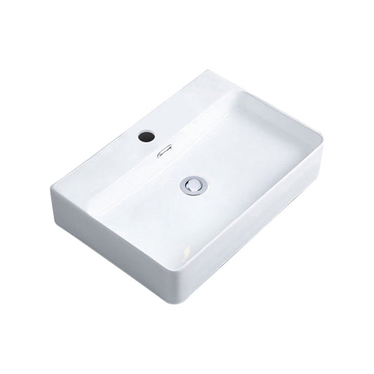 Contemporary Bathroom Sink Porcelain Rectangular Vessel Sink with Pop-Up Drain Clearhalo 'Bathroom Remodel & Bathroom Fixtures' 'Bathroom Sinks & Faucet Components' 'Bathroom Sinks' 'bathroom_sink' 'Home Improvement' 'home_improvement' 'home_improvement_bathroom_sink' 6582615