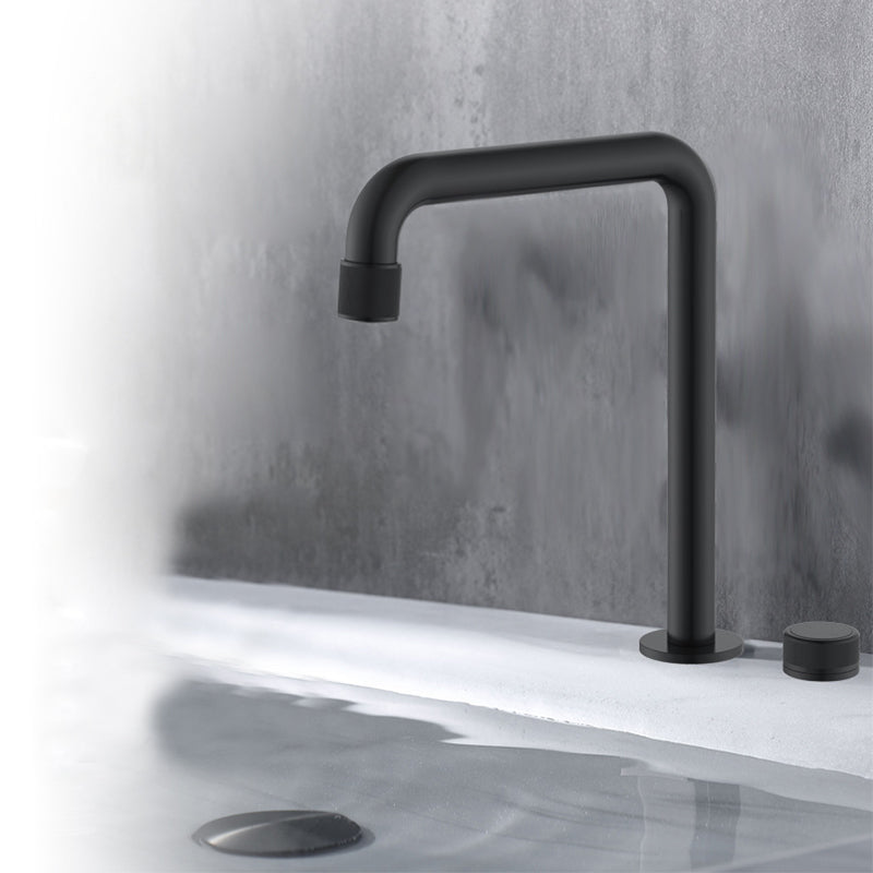 Light Widespread Bathroom Faucet Luxury Knob Handle Circular Faucet Black 1 Handle Clearhalo 'Bathroom Remodel & Bathroom Fixtures' 'Bathroom Sink Faucets' 'Bathroom Sinks & Faucet Components' 'bathroom_sink_faucets' 'Home Improvement' 'home_improvement' 'home_improvement_bathroom_sink_faucets' 6585124