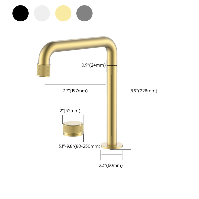 Light Widespread Bathroom Faucet Luxury Knob Handle Circular Faucet Clearhalo 'Bathroom Remodel & Bathroom Fixtures' 'Bathroom Sink Faucets' 'Bathroom Sinks & Faucet Components' 'bathroom_sink_faucets' 'Home Improvement' 'home_improvement' 'home_improvement_bathroom_sink_faucets' 6585126