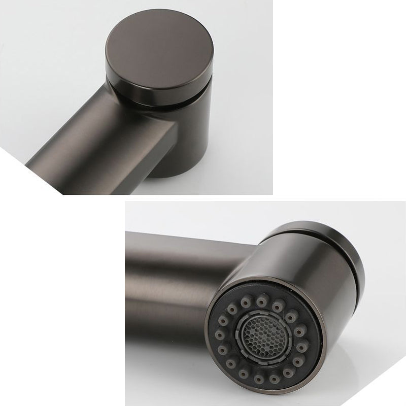 Modern Pull-out Faucet Single Lever Handle Faucet for Bathroom Clearhalo 'Bathroom Remodel & Bathroom Fixtures' 'Bathroom Sink Faucets' 'Bathroom Sinks & Faucet Components' 'bathroom_sink_faucets' 'Home Improvement' 'home_improvement' 'home_improvement_bathroom_sink_faucets' 6585149