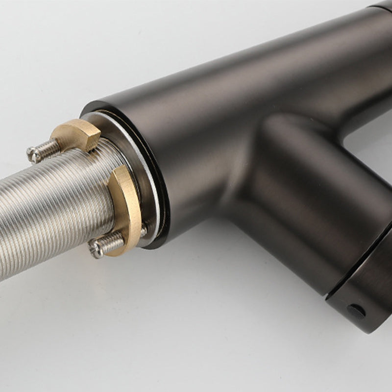 Modern Pull-out Faucet Single Lever Handle Faucet for Bathroom Clearhalo 'Bathroom Remodel & Bathroom Fixtures' 'Bathroom Sink Faucets' 'Bathroom Sinks & Faucet Components' 'bathroom_sink_faucets' 'Home Improvement' 'home_improvement' 'home_improvement_bathroom_sink_faucets' 6585152