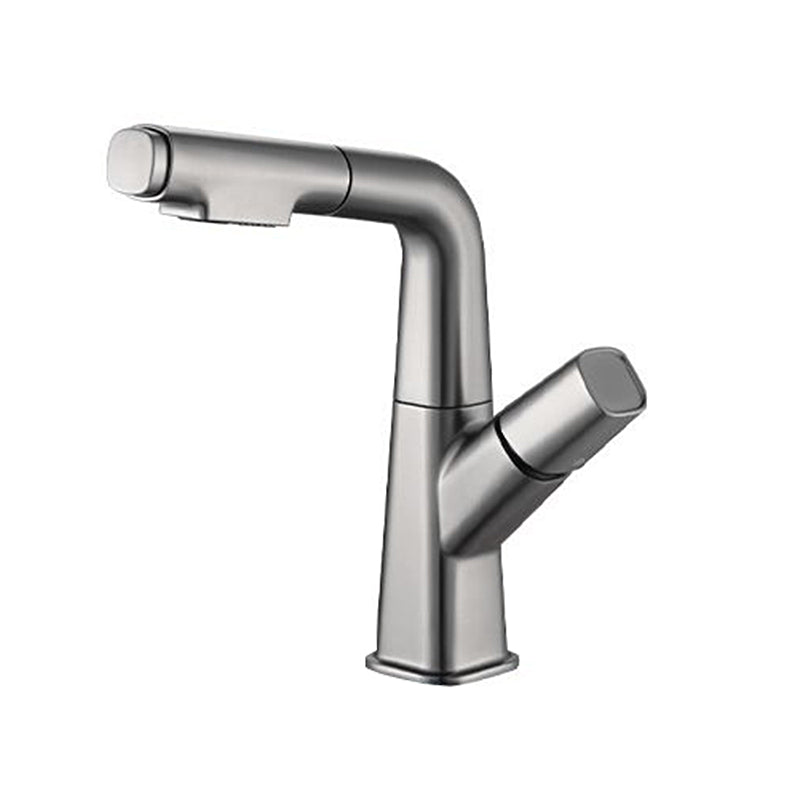 Vessel Sink Faucet Pull-out Bathroom Faucet with Single Knob Handle Clearhalo 'bathroom_sink_faucets' 'Conjunta de Baño y Conjunta de Grifo' 'Coronamiento de Baño y Dispositivo de Baño' 'Grifo del lavabo del baño' 'Hogar' 'home_improvement' 'home_improvement_bathroom_sink_faucets' 'Mejoras para el hogar' 6585167