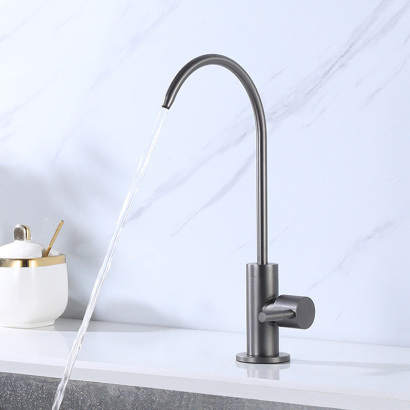 Modern 1-Handle Bar Faucet 1 Hole Drinking Water Dispenser Beverage Kitchen Faucet Grey Clearhalo 'Home Improvement' 'home_improvement' 'home_improvement_kitchen_faucets' 'Kitchen Faucets' 'Kitchen Remodel & Kitchen Fixtures' 'Kitchen Sinks & Faucet Components' 'kitchen_faucets' 6585191