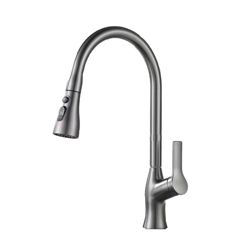 Modern Kitchen Faucet Pull down Sprayer Bar Faucet with Handle and Supply Line Clearhalo 'Home Improvement' 'home_improvement' 'home_improvement_kitchen_faucets' 'Kitchen Faucets' 'Kitchen Remodel & Kitchen Fixtures' 'Kitchen Sinks & Faucet Components' 'kitchen_faucets' 6585218