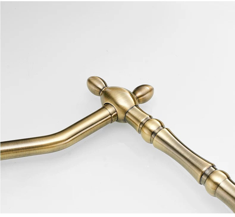 Traditional Bridge Kitchen Faucet 2-Handle Bridge Kitchen Faucet in Gold Clearhalo 'Home Improvement' 'home_improvement' 'home_improvement_kitchen_faucets' 'Kitchen Faucets' 'Kitchen Remodel & Kitchen Fixtures' 'Kitchen Sinks & Faucet Components' 'kitchen_faucets' 6585231