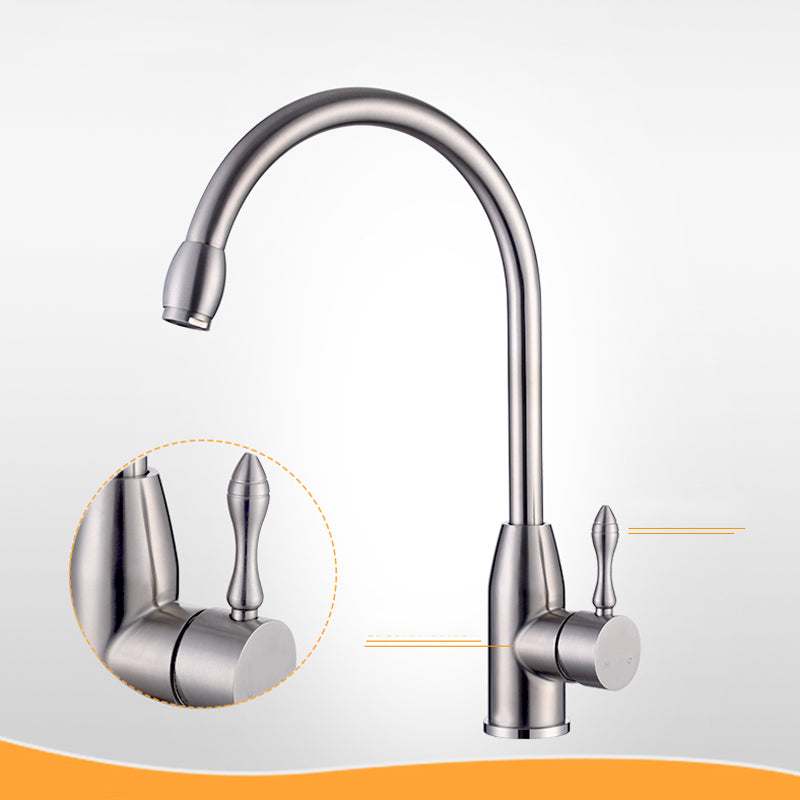 Modern Standard Kitchen Faucet 1-Handle Bar Faucet with Accessories Clearhalo 'Home Improvement' 'home_improvement' 'home_improvement_kitchen_faucets' 'Kitchen Faucets' 'Kitchen Remodel & Kitchen Fixtures' 'Kitchen Sinks & Faucet Components' 'kitchen_faucets' 6585244